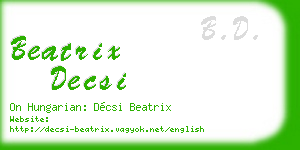 beatrix decsi business card